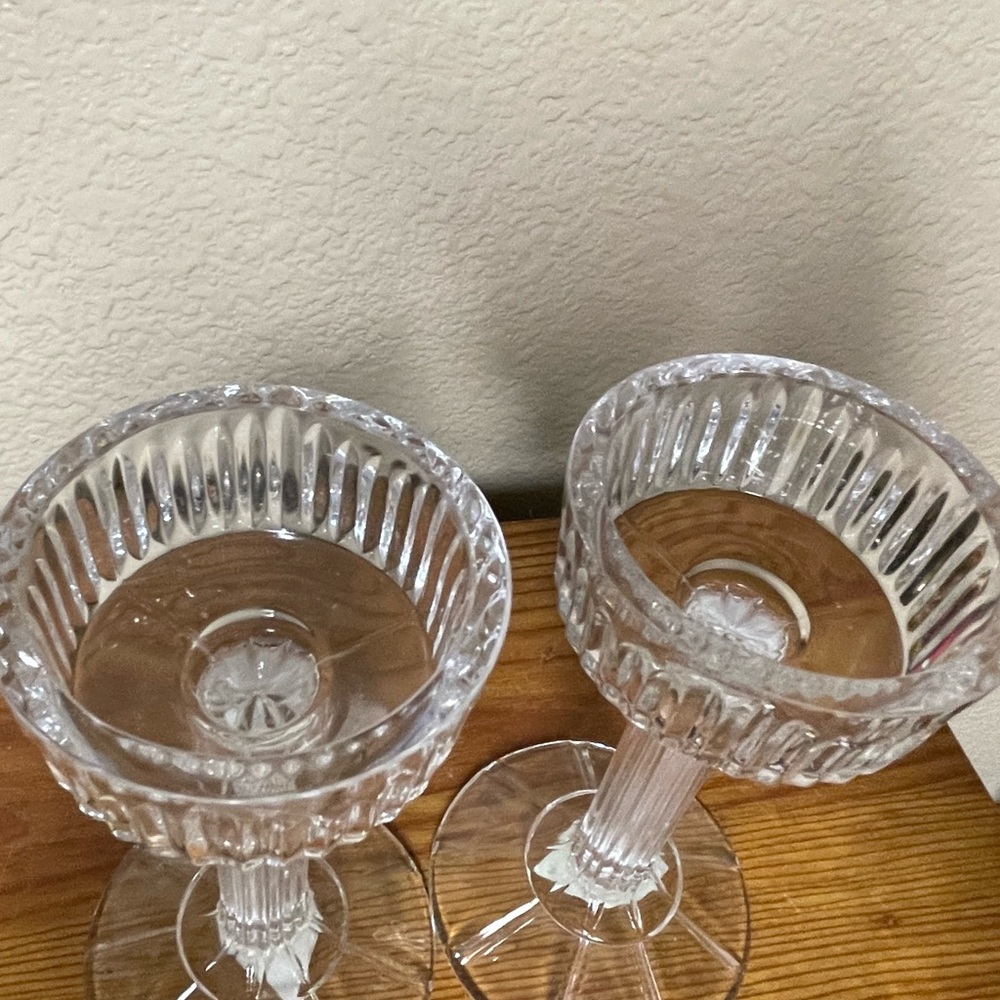 Shannon Crystal Designs of Ireland: 2 Candle Holders 7” - Picture 9 of 11
